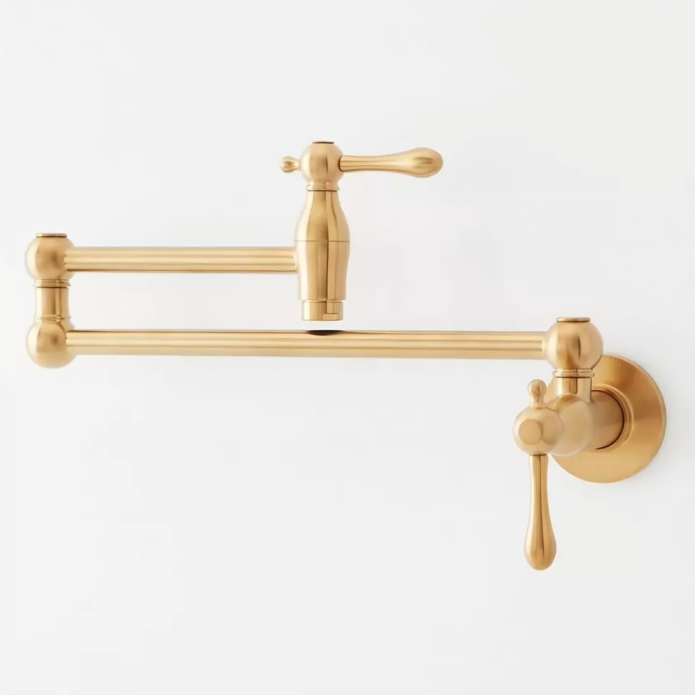 Signature Hardware 488316 Traditional Kitchen Pot Filler Faucet Brushed Gold NEW - Picture 2 of 2